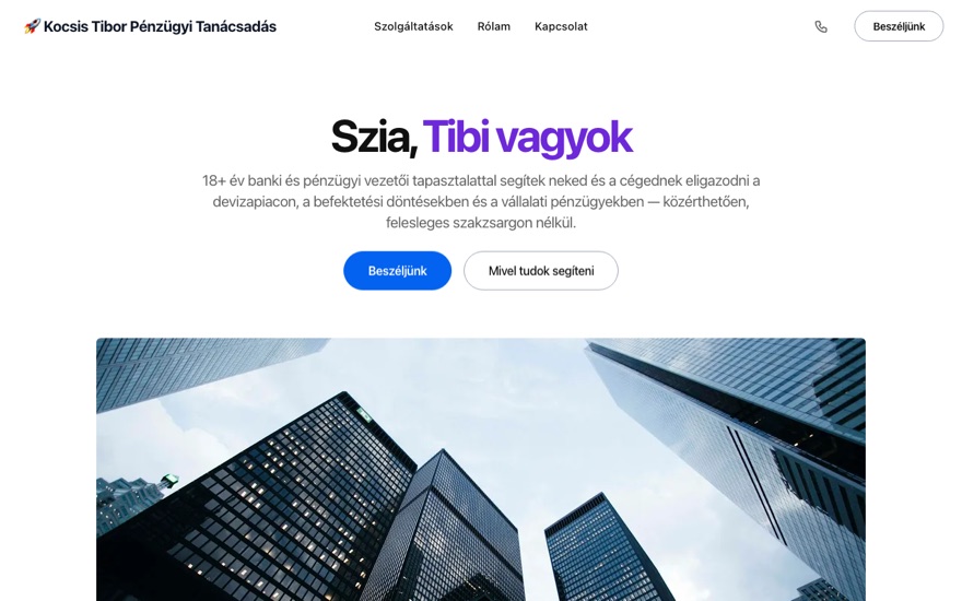 Kocsis Tibor — Pénzügyi tanácsadás
